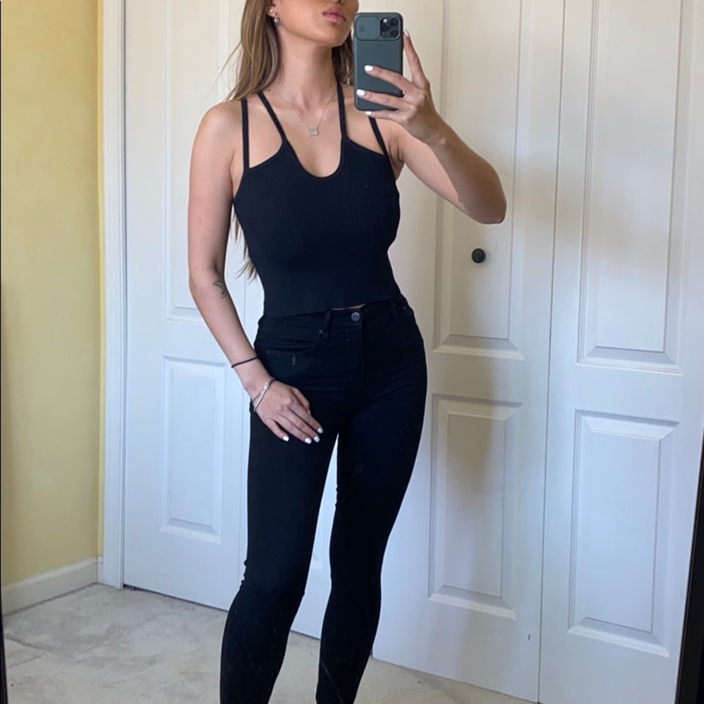 Zara Black criss crossed strapped tank *BNWT
